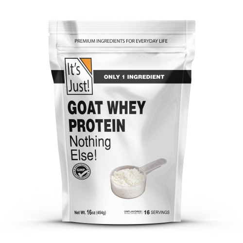 It's Just! - Goat Whey Protein Concentrate, Made in USA, Pasture Raised, Whey from Goat Milk, One Ingredient, 16 Ounce
