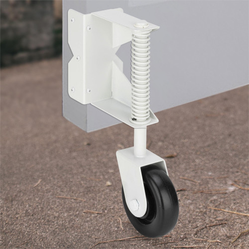 SANKINS Spring Loaded Heavy Duty Gate Caster, 4-Inch, 220 Lbs Capacity, White SANKINS Spring Loaded Heavy Duty Gate Caster, 4-Inch, 220 Lbs Capacity, White
