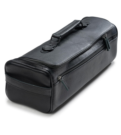 Angus Stoke premium leather knife bag-case, black XXL chef's roll bag with huge storage space - waxed vintage buffalo leather, Arnie (black)