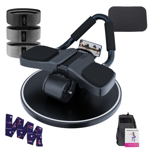 2024 First Ever Calorie Counting Ab Roller High-Performance Abdominal Exercise Machine with Automatic Rebound, Multi-layered Anti-Slip Design & Versatile Exercise Bands with 3 Strength Level & 1 Yoga