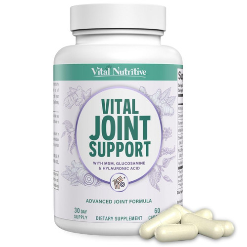 Vital Nutritive Joint Support Supplement for Men and Women – Glucosamine, MSM, Hyaluronic Acid, and Turmeric – Supports Joint Health – 30 Days Supply Vital Nutritive Joint Support Supplement for Men and Women – Glucosamine, MSM, Hyaluronic Acid, and Turmeric – Supports Joint Health – 30 Days Supply