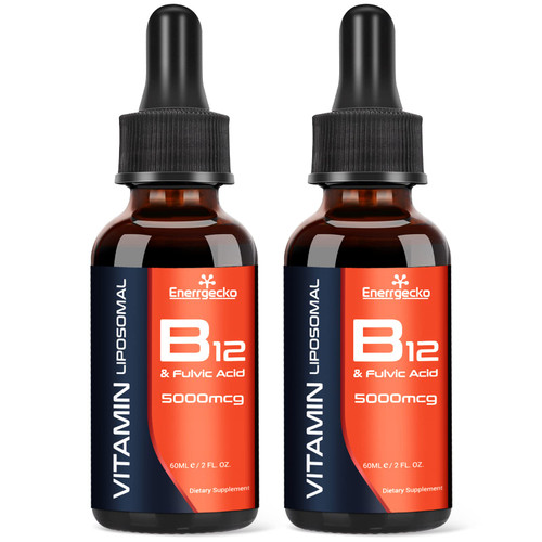 Liposomal Vitamin B12 5000mcg Liquid Sublingual Maximize Absorption, Vegan B12 Methylated with Fulvic Acid, 3 in 1 Methylcobalamin for Energy, Immune (Berry)-4 Fl Oz