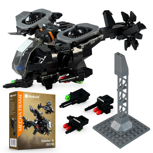 MyBuild Armed Forces Raider X 6016 - High Speed Stealth Helicopter Toy Building Bricks - Mobilize Your Army Air Force Toy Vehicle