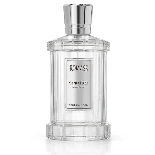 ROMASS Santal 033 Unisex EDP Parfum Spray 100ML Aromatic Woody Fragrance with Cardamom Violet Cedarwood Sandalwood Vetiver Musk Leather Violet