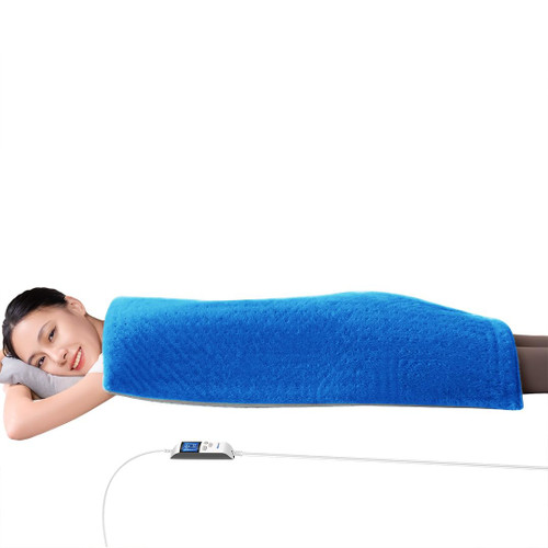 Boncare® Ultra Plush Heating Pad for Neck and Shoulder and Back with Auto-Off, Stay-On Warmth Up to 18 Hours, 6 Heat Levels, 12.6 ft Cord for Bed Foot Warmer with Gift Box (Blue, 17"x33")