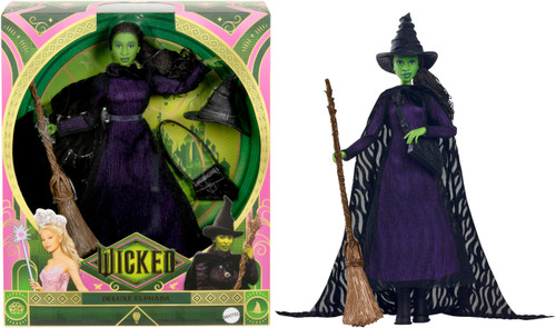 Mattel Universal Wicked Deluxe Elphaba Fashion Doll & Accessories, Movie-Inspired Look with Braided Hair & Posability-1770322600