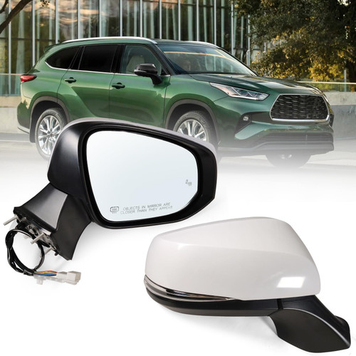 Lqito Right Passenger Mirror Fits 2020-2025 Toyota Highlander With Power Glass, Heated,Turn Signal, Manual Folding, Blind Spot can be DIY Paintable Replace 87910-0E370 (7Pins) Lqito Right Passenger Mirror Fits 2020-2025 Toyota Highlander With Power Glass, Heated,Turn Signal, Manual Folding, Blind Spot can be DIY Paintable Replace 87910-0E370 (7Pins)