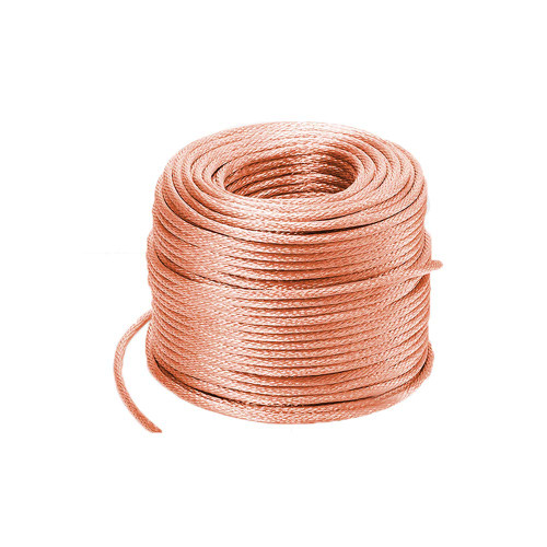 XMRISE Braided Copper Wire Drain Cable Electric Stranded Round Bare Spiral Flexible Grounding Lead Conductive Conductors 10m,2.5#Diameter:2.5mm/0.1inch