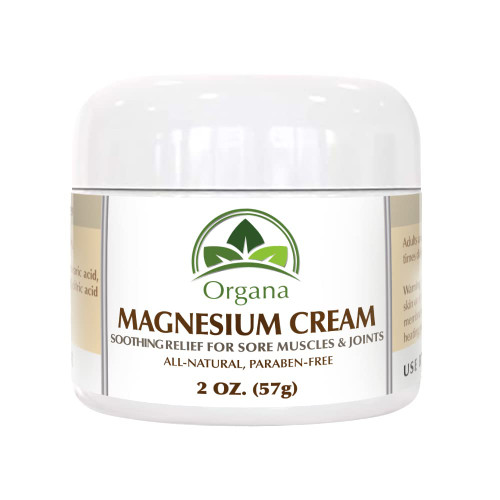 Organa Magnesium Cream - Fast-Absorbing Magnesium Lotion for Sleep - Topical Magnesium Lotion for Soothing & Instant Relief - Fast Absorbing and Fast Acting Foot Cream - Magnesium Butter