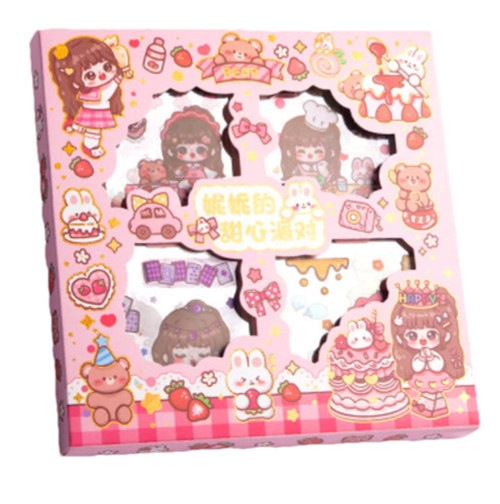 100 Sheets Cute Stickers Waterproof Laptop Scrapbook Vinyl Woshi Stickers Aesthetic Kawaii Clear Stickers Packs for Journaling Gifts for Kids Girls Boys (Sweet Stickers)