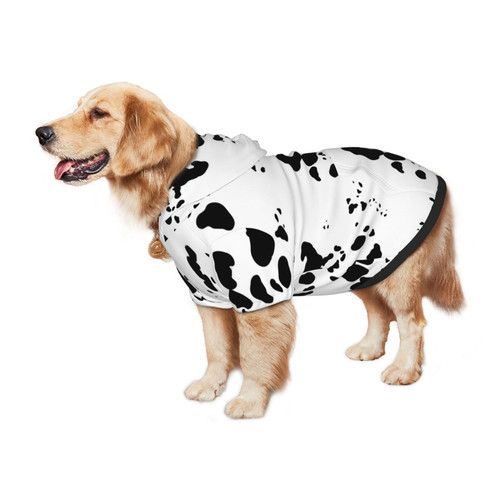 Dalmatian Print Large Pet Dog Hoodies with Pocket Halloween Cosplay Clothes Costume Sweaters Outfits Pullover Sweatshirt for Large Medium Dogs Size XX-Large