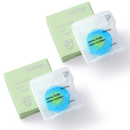 Coconut-Oil Infused Woven Dental Floss,Deep Clean Natural Vegetable Waxed Floss,Extra Wide Cleaning and Slides Smoothly & Easily,PFAS Free | Coconut Flavored(33 Yds x 2 Unit)