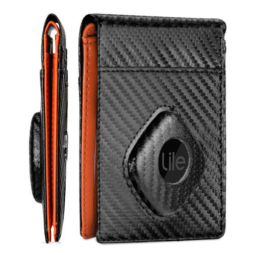 ALPHA PAIR Men's Bifold 11 Slots for Tile, Black & Orange