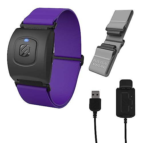 Scosche Rhythm R+2.0: Advanced Waterproof & Dustproof Heart Rate Monitor Armband with ANT+ & BLE Bluetooth Smart for Accurate Workout Tracking Compatible with Smartphones, Wahoo, Peloton, NordicTrack