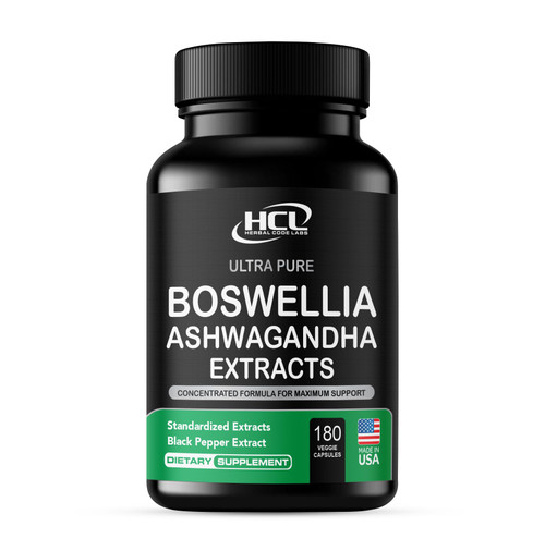 Boswellia Extract and Ashwagandha Capsules 2000 mg - Strong Natural Support Pills 3 Month Supply - Consentrated Boswellia Serrata 65% Boswellic Acid with Ashwagandha Powder Supplement
