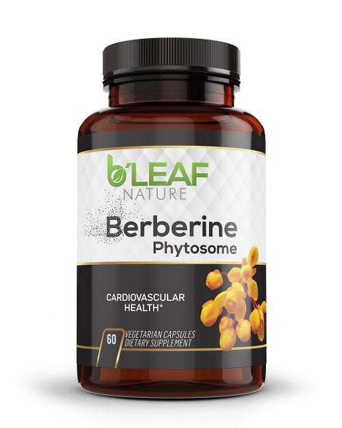 B’Leaf Nature's Berberine Phytosome, 60 Capsules, 1100mg - Berberine Supplement for Cardiovascular & Metabolic Support - Gluten-Free, Non-GMO, Vegan Berberine Supplement Capsules for Immune Health