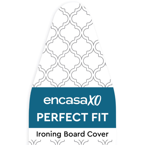 Encasa XO Ironing Board Cover and Pad 42"x14" - Thick 3mm Felt Padding, Drawstring Tightening & Lock, Easy Fit, Scorch & Stain Resistant, Fits Medium Ironing Board - White Tiles Encasa XO Ironing Board Cover and Pad 42"x14" - Thick 3mm Felt Padding, Drawstring Tightening & Lock, Easy Fit, Scorch & Stain Resistant, Fits Medium Ironing Board - White Tiles