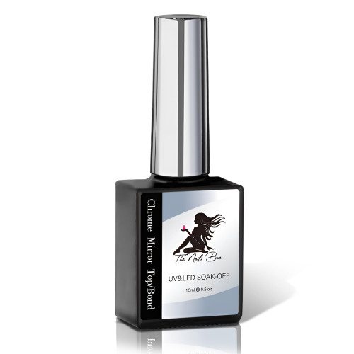 The Nails Bae Chrome Mirror Top Coat - Bond, Base, Nail Powder, LED/UV 15sec Chrome Effect