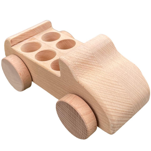 My Felt Story Wooden Peg Doll Car | 6 Seat Passenger Play Vehicle Gift for Toddlers | Montessori Preschool Natural Wood Toy