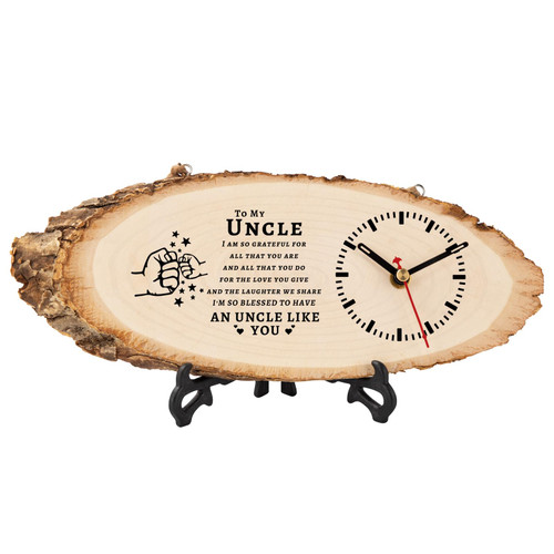 BeauGift Uncle Gifts, Wooden Clock Gifts for Uncle from Niece Nephew, Best Uncle Ever Gifts Idea for Birthday Fathers Day Christmas
