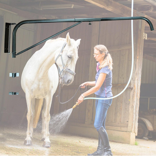 Swinging arm Horse Wash Attachment - Wall-mounted Spray Boom Preventing Tangling and Trampling While Washing Your Horse. Hose Not Included, Fits Standard Garden Hose