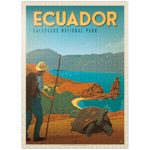 MyPuzzle Ecuador: Galapagos National Park, Vintage Poster - Premium 1000 Piece Jigsaw Puzzle for Adults