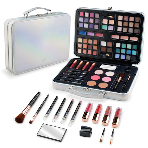 Color Nymph Kids Makeup Sets for Girls, Teen Makeup Kits for Beginner Starter with Silver Case, Portable Traveling Full Makeup Kit with Everything, Cosmetics Makeup Gift Set for Birthday