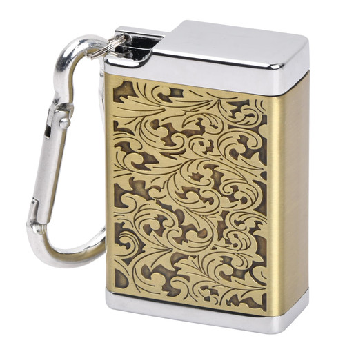 Portable Ashtray, Pocket Cigarette Ashtray with Carabiner, Mini Travel Ashtray Beach Ashtray Metal Pocket Ashtray for Travel, Camping, Outdoors (Gold)