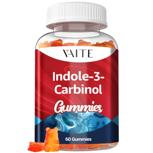 Indole 3 Carbinol 400mg Gummy Supplement – Indole-3-Carbinol for Hormonal Balance & Antioxidant Support, 60 Vegan Chewables for Men and Women, Non-GMO, Gluten-Free, Wellness Products