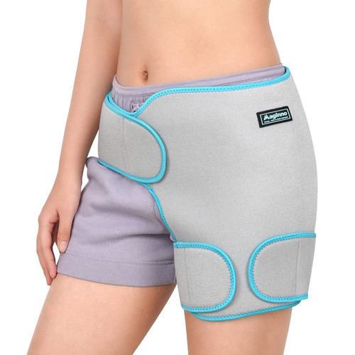 Hip Ice Pack Wrap for Women Men, Hip Brace with Hot Cold Pack for Injuries Reusable,Hip Gel Kit for Pain Relief Sciatica Nerve,Piriformis Stretcher, Hip Flexor Strain, Groin Pull, SI Joint (Grey)