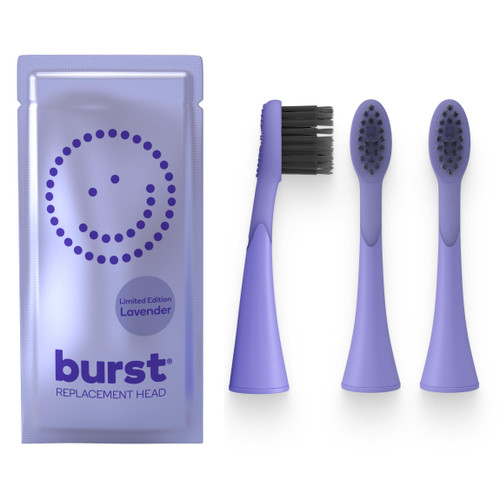 BURST Genuine Replacement Heads for Original Sonic Electric Toothbrush (Lavender/3 Pack) | Ultra Soft Bristles for A Clean Deep | Stain & Plaque Removal