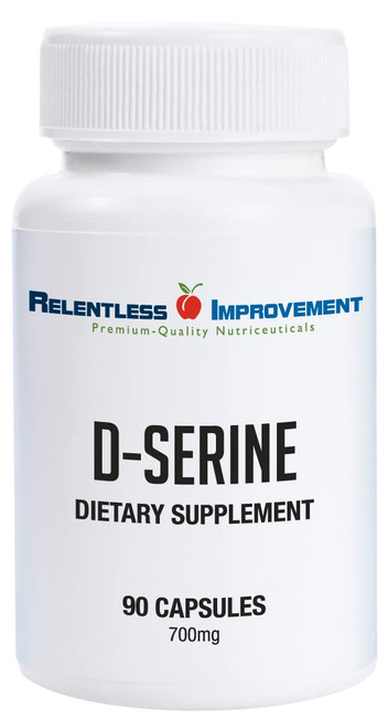 Relentless Improvement D-Serine - Amino Acid for Cognitive and Neuroprotection Support & Mood Enhancement - No Animal Content 90 Count 700mg Vege Capsules