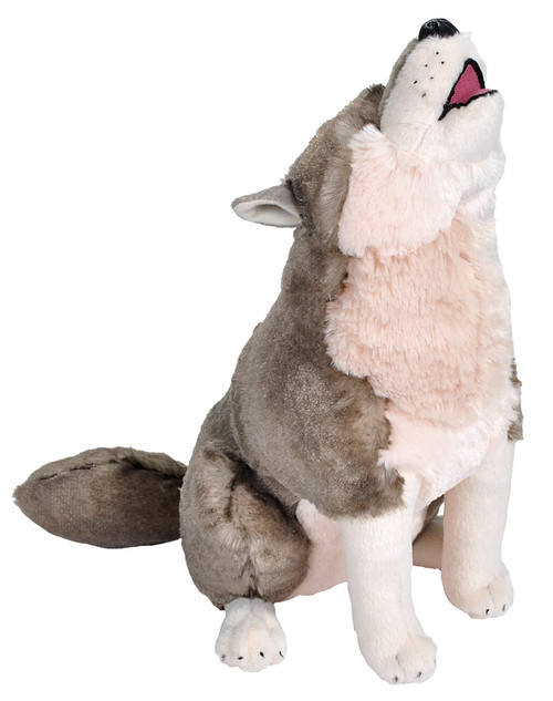 Wild Republic Howling Wolf Plush, Stuffed Animal, Plush Toy, Gifts for Kids, Little Biggies, 26 Inches