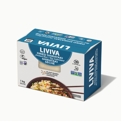 LIVIVA Dried Shirataki Instant Rice 1kg Pack - Low Calories - 25 Calories, 0g of Fat and 0g of sugar LIVIVA Dried Shirataki Instant Rice 1kg Pack - Low Calories - 25 Calories, 0g of Fat and 0g of sugar