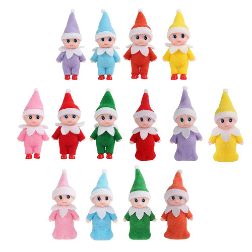 JHBEMAXS Mini Elf Baby Twins Kindness Elves Set Kid Craft Babies Doll Holiday Decoration Accessories Tiny Gift for Girls Boys Kids Adults (Pack of 14 Pieces)