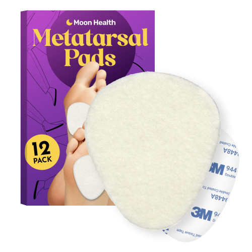 12-Pack Metatarsal Pads for Women - 1/4” Thick, Comfort Foot Cushions for Heels & Pain Relief, Forefoot Support, Ideal for Metatarsalgia, Morton's Neuroma, Sesamoiditis
