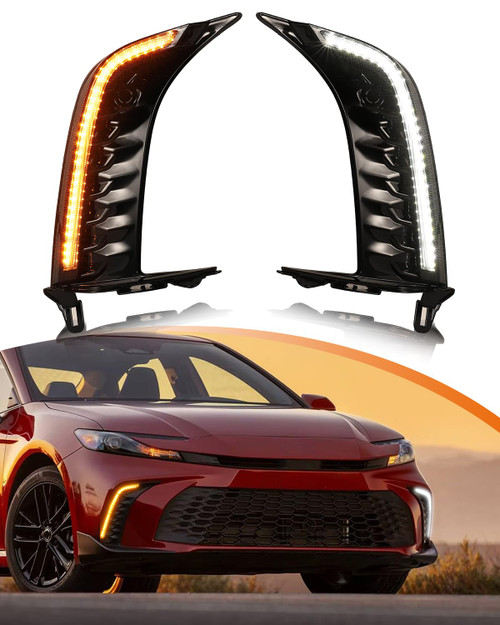OKLSG LED Fog Lights Kit for 2025 Toyota Camry SE XSE DRL Daytime Running Lights Amber Turn Signal Fog Lamps Toyota Camry Accessories