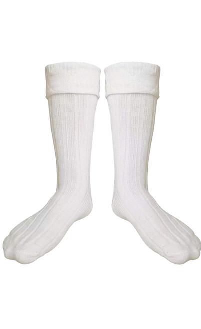 TW SPORTS & KILTS SCOTTISH OFF WHITE KILT HOSE SOCKS FOR MEN SIZE M L XL 2XL (M(7-9US))
