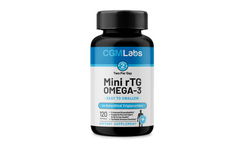 CGMLABS rTG Omega-3 Fish Oil – 960 mg EPA & DHA per Serving | Burpless, High-Absorption Re-Esterified Triglyceride from Wild-Caught Anchovy | 120 Softgels