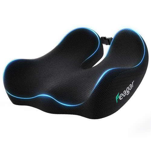 Feagar Sciatica & Tailbone Pain Relief Seat Cushion - Extra Thick Memory Foam Office Chair Cushion with Non-Slip Bottom, Coccyx Cushion for Desk Chair, Wheelchair, Truck Drivers Feagar Sciatica & Tailbone Pain Relief Seat Cushion - Extra Thick Memory Foam Office Chair Cushion with Non-Slip Bottom, Coccyx Cushion for Desk Chair, Wheelchair, Truck Drivers