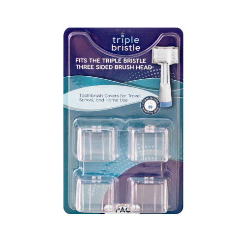 Triple Bristle Brush Head Covers | Includes 4 Covers | Dentist Created & Approved | Pair with your Triple Bristle Original & GO