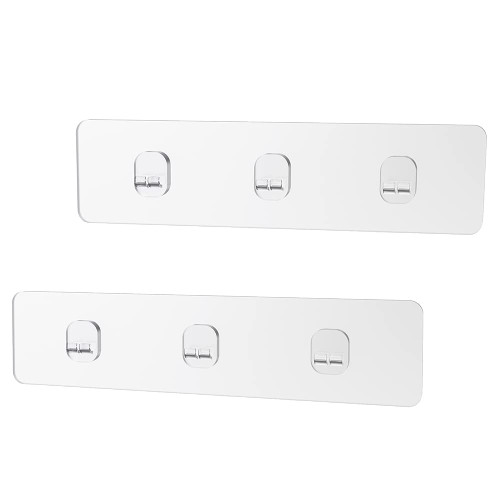 Roseyat 2-Pack Shower Caddy Adhesive Strong Sticky Waterproof Heavy-duty Wall Stick Adhesives Hook Strip Nail Free Transparent Adhesive Pad for Kitchen Racks, Bathroom Shelves, Storage Organizers