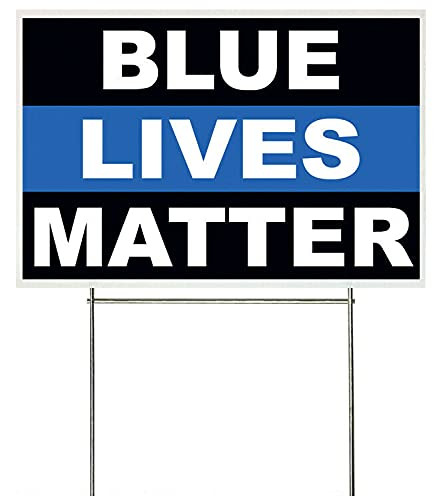 4LessCo 18x12 Inch Blue Lives Matter Yard Sign with Stake kb1s