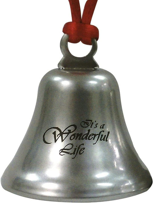 Bevin Bells “It’s a Wonderful Life” Steel Christmas Bell Ornament | Official Movie Collectible Keepsake | Red Hanging Cord | Holiday Tree Decoration, Wedding & Keepsake Ornament