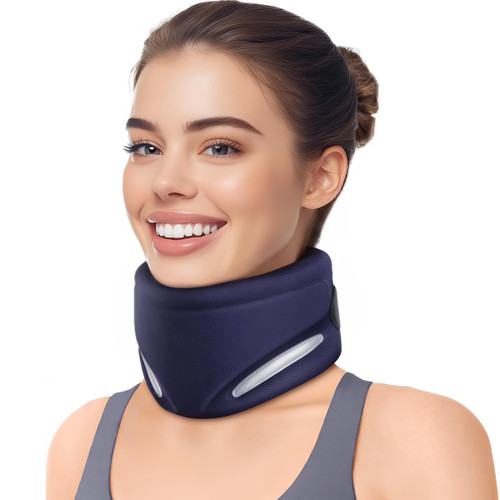 Ergonomic Neck Brace for Neck Pain and Support, Throat-Friendly V-Shape Cervical Collar with Dual Memory Foam for Comfort and Cervical Spine Pressure Relief, Vertebrae Stability (14.0" - 16.5") Ergonomic Neck Brace for Neck Pain and Support, Throat-Friendly V-Shape Cervical Collar with Dual Memory Foam for Comfort and Cervical Spine Pressure Relief, Vertebrae Stability (14.0" - 16.5")