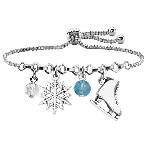 UJIMS On Ice Charm Bracelet for Anime Lovers and Figure Skaters - Ice Skating Gift for Best Friend, Skate Lover, Skater Jewelry