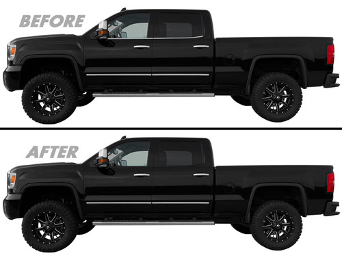 SlickMod Chrome Delete Blackout Vinyl Overlay for 2014-2019 GMC Sierra 1500 2500 3500 Window Trim (1. Window Trim, Gloss Black)