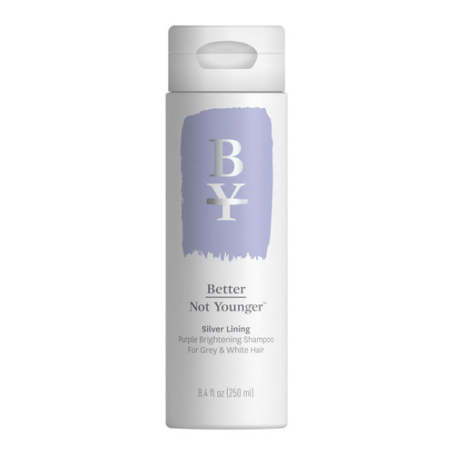 Better Not Younger Silver Lining Purple Shampoo for White & Gray Hair for Women Over 40 - Brightening & Toning Formula Neutralizes Yellow & Brassy Tones – Volumizing & Nourishing - 8.4 fl oz