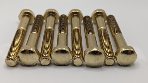 Extended Pinball Leg Bolt Set, 2 3/4 inch, Acorn Head, Brass/Gold Color (Set of 8 Bolts) (1 Set of 8 Bolts)