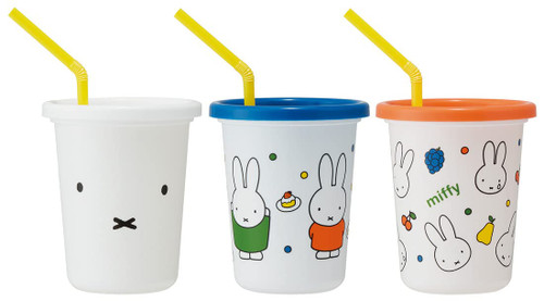 Skater SIH3ST-A Tumbler with Straw, 3 Pieces, 11.8 fl oz (320 ml), Miffy, 21, Made in Japan